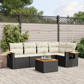 6-piece garden sofa set and black synthetic rattan cushions by , Garden sets - Ref: Foro24-3226791, Price: 375,35 €, Discount: %