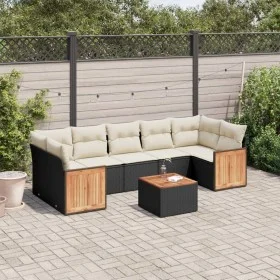 Set de sofás de jardín 8 piezas y cojines ratán sintético negro de , Conjuntos de jardín - Ref: Foro24-3227491, Precio: 486,5...