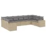 Garden sofa set with beige cushions 10 pieces synthetic rattan by , Garden sets - Ref: Foro24-3223068, Price: 643,99 €, Disco...
