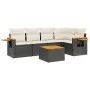 6-piece garden sofa set and black synthetic rattan cushions by , Garden sets - Ref: Foro24-3226791, Price: 375,35 €, Discount: %