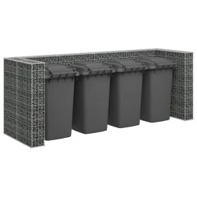 Gabion wall for steel garbage container 320x100x120 cm by vidaXL, Waste container supports - Ref: Foro24-145614, Price: 248,0...