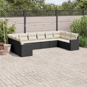 Garden sofa set 10 pieces with black synthetic rattan cushions by , Garden sets - Ref: Foro24-3219456, Price: 557,62 €, Disco...