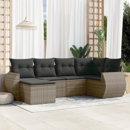 6-piece garden furniture set and gray synthetic rattan cushions by , Modular outdoor sofas - Ref: Foro24-3221659, Price: 383,...