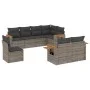 8-piece garden sofa set and gray synthetic rattan cushions by , Garden sets - Ref: Foro24-3227005, Price: 538,29 €, Discount: %