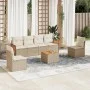7-teiliges Gartensofa-Set und beige synthetische Rattankissen von , Gartensets - Ref: Foro24-3227549, Preis: 448,18 €, Rabatt: %