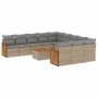 Set de sofás de jardín 12 pzas y cojines ratán sintético marrón de , Conjuntos de jardín - Ref: Foro24-3228117, Precio: 733,5...