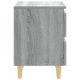 Mesitas de noche 2 uds patas de madera gris Sonoma 40x35x50 cm | Foro24.es | Tu tienda online para hogar, jardín y más Foro24.es
