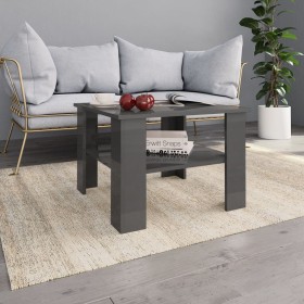 Mesa de centro madera contrachapada gris brillante