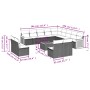 14-teiliges Gartensofa-Set mit schwarzen synthetischen Rattankissen von , Gartensets - Ref: Foro24-3228169, Preis: 868,97 €, ...