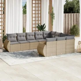 Garden sofa set with beige cushions 10 pieces synthetic rattan by , Garden sets - Ref: Foro24-3254226, Price: 633,73 €, Disco...