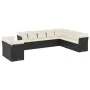 Gartensofa-Set, 10-teilig, mit schwarzen Kissen und synthetischem Rattan. von , Gartensets - Ref: Foro24-3249695, Preis: 608,...