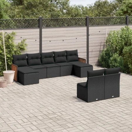 8-piece garden sofa set and black synthetic rattan cushions by , Garden sets - Ref: Foro24-3228050, Price: 510,46 €, Discount: %