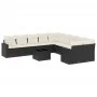 11-teiliges Gartensofa-Set und schwarze synthetische Rattankissen von , Modulare Sofas für den Außenbereich - Ref: Foro24-325...