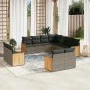11-teiliges Gartensofa-Set und graue synthetische Rattankissen von , Gartensets - Ref: Foro24-3228181, Preis: 760,44 €, Rabat...