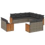 11-piece garden sofa set and gray synthetic rattan cushions by , Garden sets - Ref: Foro24-3228181, Price: 776,84 €, Discount: %