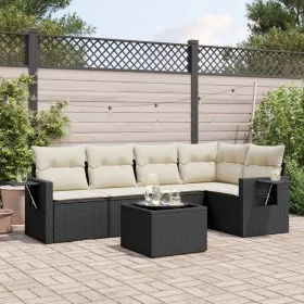 6-piece garden sofa set and black synthetic rattan cushions by , Garden sets - Ref: Foro24-3252473, Price: 376,20 €, Discount: %