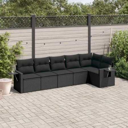 6-piece garden sofa set and black synthetic rattan cushions by , Garden sets - Ref: Foro24-3252522, Price: 438,94 €, Discount: %