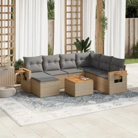 Gartensofa-Set mit beigen Kissen 8 Stück PE-Rattan von , Gartensets - Ref: Foro24-3227053, Preis: 491,83 €, Rabatt: %