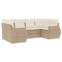 Garden sofa set with cushions 6 pieces beige synthetic rattan by , Garden sets - Ref: Foro24-3254115, Price: 494,39 €, Discou...