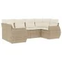 Garden sofa set with cushions 6 pieces beige synthetic rattan by , Garden sets - Ref: Foro24-3254115, Price: 494,62 €, Discou...