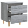 Mesitas de noche 2 uds patas de madera gris Sonoma 40x35x50 cm | Foro24.es | Tu tienda online para hogar, jardín y más Foro24.es
