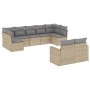 9-teiliges Gartensofa-Set mit beigen synthetischen Rattankissen von , Gartensets - Ref: Foro24-3219409, Preis: 542,54 €, Raba...