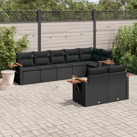 8-piece garden sofa set and black synthetic rattan cushions by , Garden sets - Ref: Foro24-3226986, Price: 603,37 €, Discount: %