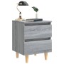 Mesitas de noche 2 uds patas de madera gris Sonoma 40x35x50 cm | Foro24.es | Tu tienda online para hogar, jardín y más Foro24.es