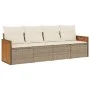 Garden sofa set with cushions 4 pieces beige synthetic rattan by , Garden sets - Ref: Foro24-3227451, Price: 279,64 €, Discou...