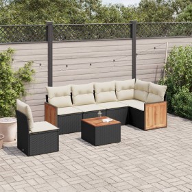 7-piece garden dining set and black synthetic rattan cushions by , Garden sets - Ref: Foro24-3227701, Price: 385,97 €, Discou...