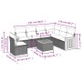 7-teiliges Garten-Essset und schwarze Kissen aus synthetischem Rattan von , Gartensets - Ref: Foro24-3227701, Preis: 385,97 €...