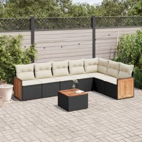 8-teiliges Gartensofa-Set und schwarze synthetische Rattankissen von , Gartensets - Ref: Foro24-3227715, Preis: 454,50 €, Rab...