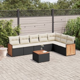 Set de sofás de jardín 8 piezas y cojines ratán sintético negro de , Conjuntos de jardín - Ref: Foro24-3227715, Precio: 440,5...