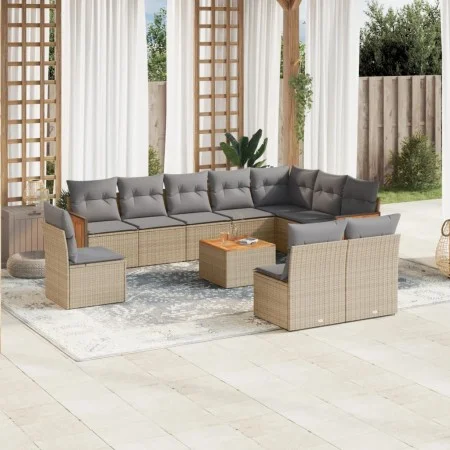 11-teiliges Gartensofa-Set mit beigen synthetischen Rattankissen von , Gartensets - Ref: Foro24-3227760, Preis: 668,32 €, Rab...