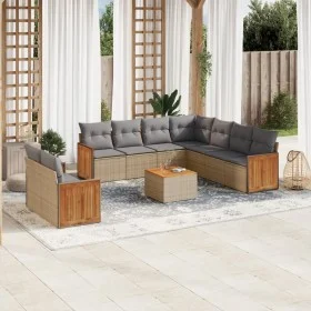 Garden sofa set with beige cushions 10 pieces synthetic rattan by , Garden sets - Ref: Foro24-3227788, Price: 670,18 €, Disco...