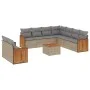 Gartensofa-Set mit beigen Kissen, 10-teilig, synthetisches Rattan von , Gartensets - Ref: Foro24-3227788, Preis: 670,18 €, Ra...