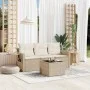 Garden sofa set with cushions 4 pieces beige synthetic rattan by , Garden sets - Ref: Foro24-3252205, Price: 321,12 €, Discou...