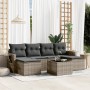 7-piece garden sofa set with gray PE rattan cushions by , Garden sets - Ref: Foro24-3252867, Price: 414,67 €, Discount: %