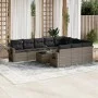 11-piece garden sofa set and gray synthetic rattan cushions by , Garden sets - Ref: Foro24-3253037, Price: 672,00 €, Discount: %