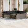 11-teiliges Gartensofa-Set und graue synthetische Rattankissen von , Gartensets - Ref: Foro24-3253037, Preis: 649,55 €, Rabat...