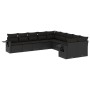 Gartensofa-Set 10-teilig mit schwarzen synthetischen Rattankissen von , Gartensets - Ref: Foro24-3253042, Preis: 647,64 €, Ra...