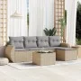 Garden sofa set with cushions 6 pieces beige synthetic rattan by , Garden sets - Ref: Foro24-3253636, Price: 389,50 €, Discou...