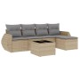 Garden sofa set with cushions 6 pieces beige synthetic rattan by , Garden sets - Ref: Foro24-3253636, Price: 400,82 €, Discou...