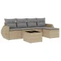 Garden sofa set with cushions 6 pieces beige synthetic rattan by , Garden sets - Ref: Foro24-3253636, Price: 389,50 €, Discou...