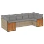 7-piece garden sofa set and beige synthetic rattan cushions by , Garden sets - Ref: Foro24-3227949, Price: 474,44 €, Discount: %