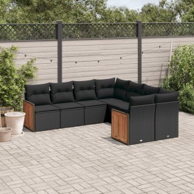 8-teiliges Gartensofa-Set und schwarze synthetische Rattankissen von , Gartensets - Ref: Foro24-3228232, Preis: 513,87 €, Rab...
