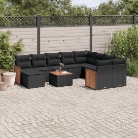 11-teiliges Gartensofa-Set und schwarze synthetische Rattankissen von , Gartensets - Ref: Foro24-3228239, Preis: 644,66 €, Ra...