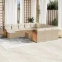 Gartensofa-Set mit Kissen, 13-teilig, beiges synthetisches Rattan von , Gartensets - Ref: Foro24-3228270, Preis: 869,19 €, Ra...