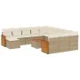 Gartensofa-Set mit Kissen, 13-teilig, beiges synthetisches Rattan von , Gartensets - Ref: Foro24-3228270, Preis: 869,19 €, Ra...