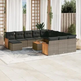 Gartensofa-Set mit Kissen, 13-teilig, graues synthetisches Rattan von , Gartensets - Ref: Foro24-3228272, Preis: 782,87 €, Ra...